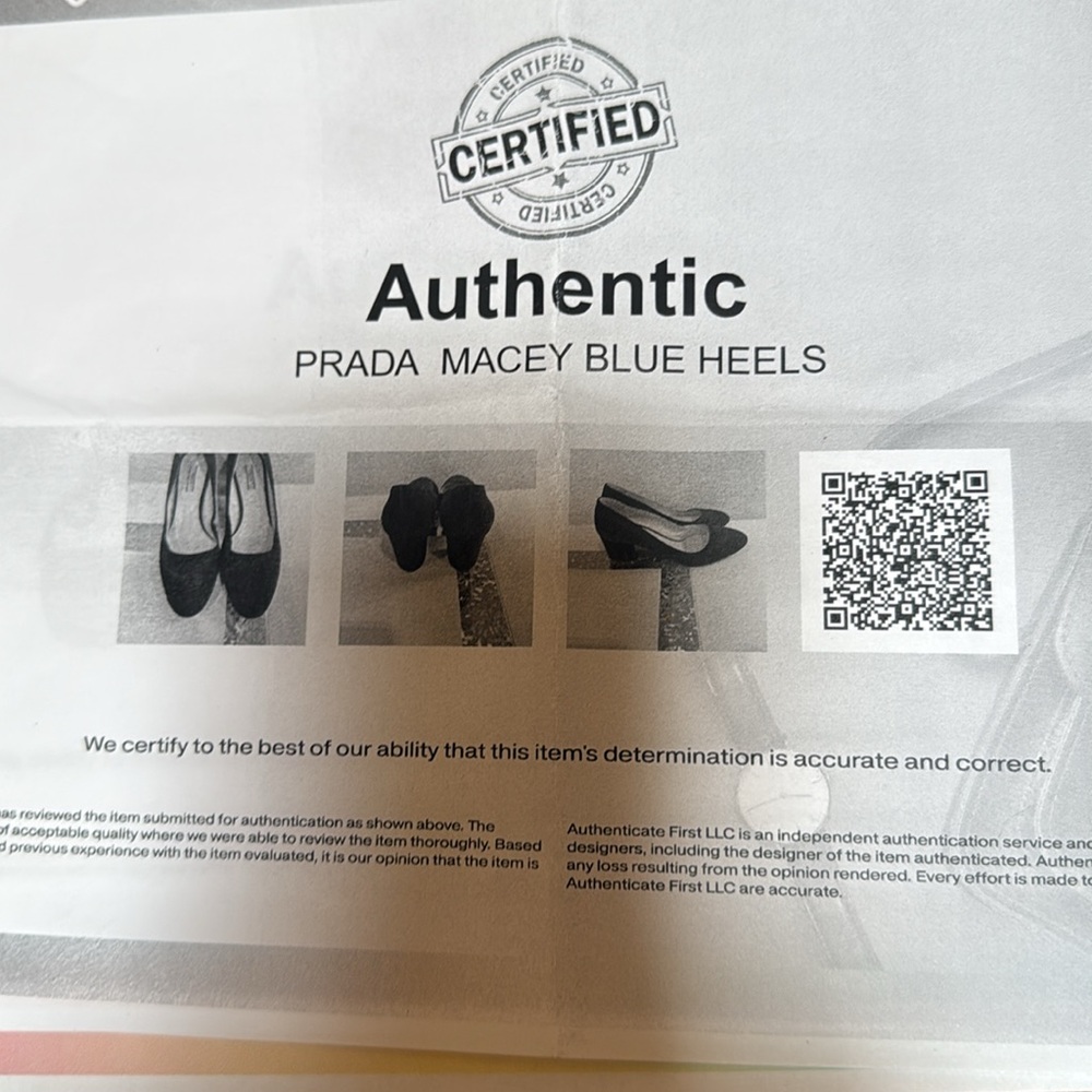 Prada Authentic Blue Block Heel Elegant Design - Picture 9 of 9